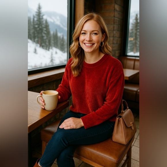 molly green Sweaters - Molly Green Plush Chenille Sweater Red Cozycore Velvetcore Luxe Buttery Winter